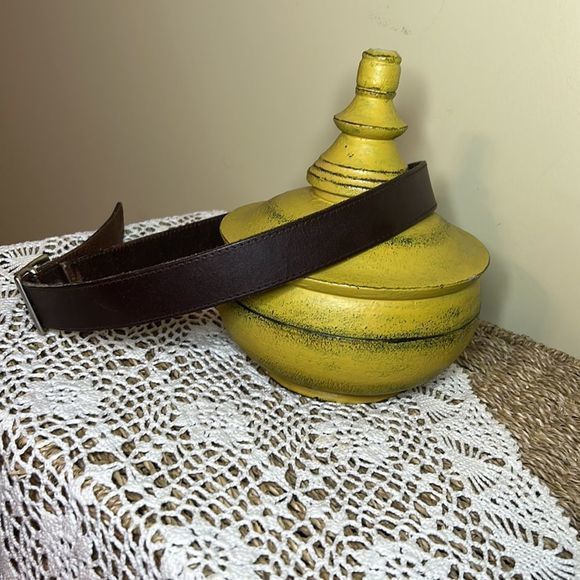 Men’s Brown Genuine leather Belt, medium - Picture 3 of 9